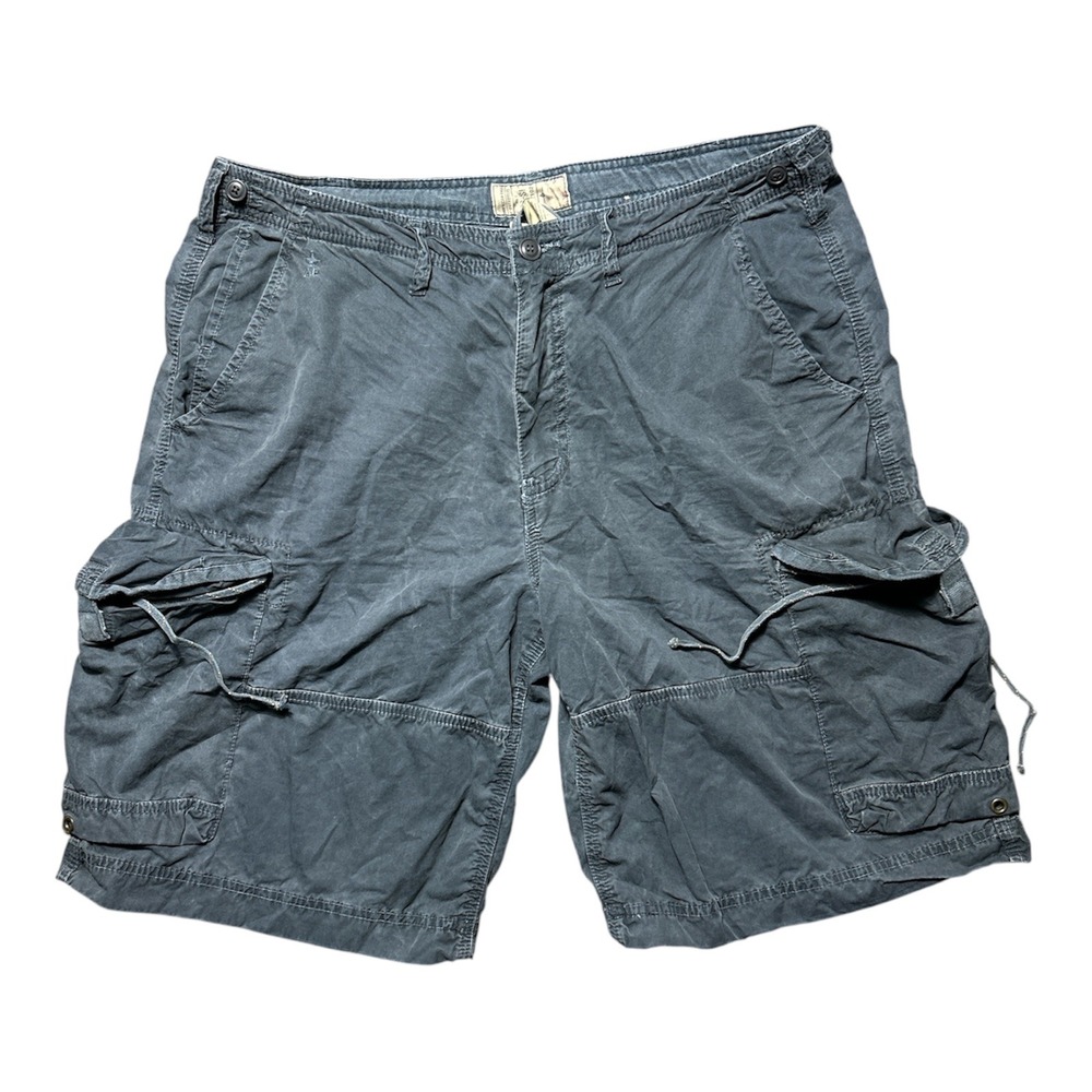 American Eagle Mens Cargo Shorts Navy Blue Cotton Multi Pocket Size 34 Utility